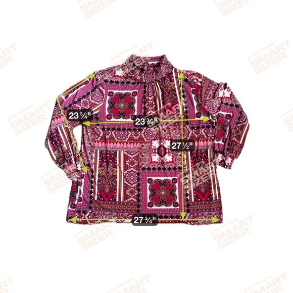 Susan Graver Womens‎ Tunic Top Plus 2X Liquid Knit Stretchy Blouse Boho Paisley - Picture 2 of 7